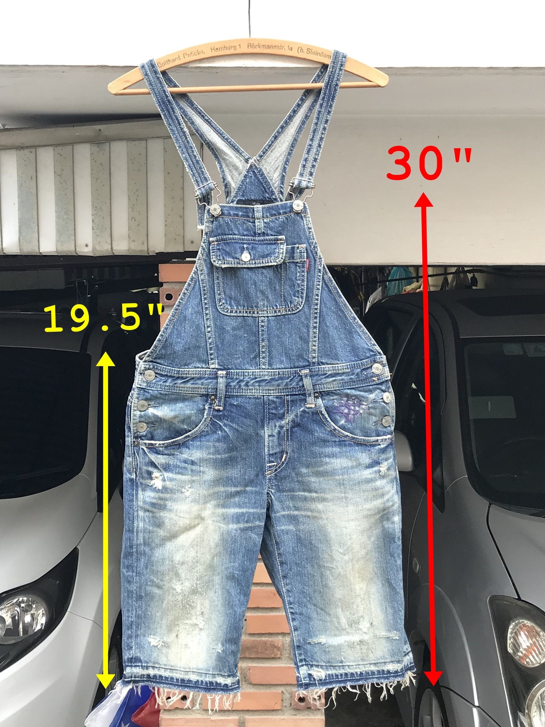 Hysteric Glamour × Japanese Brand (P83) Hysteric Glamour Denim Overall Bib Shorts Sz M Size 30" / US 8 / IT 44 - 2 Thumbnail
