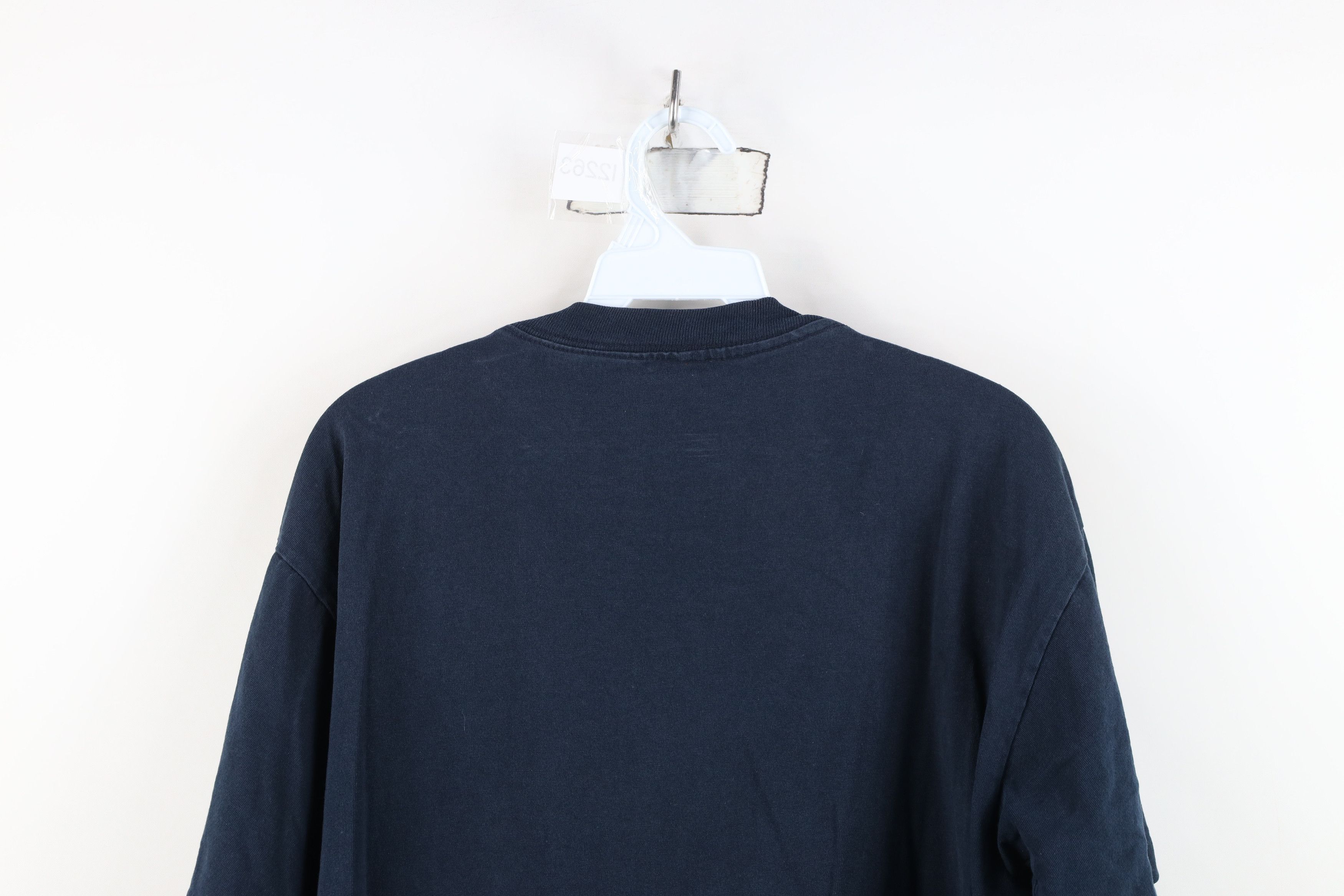Vintage Vintage 90s Streetwear Heavy Cotton T-Shirt Navy Blue USA Size US L / EU 52-54 / 3 - 13 Thumbnail