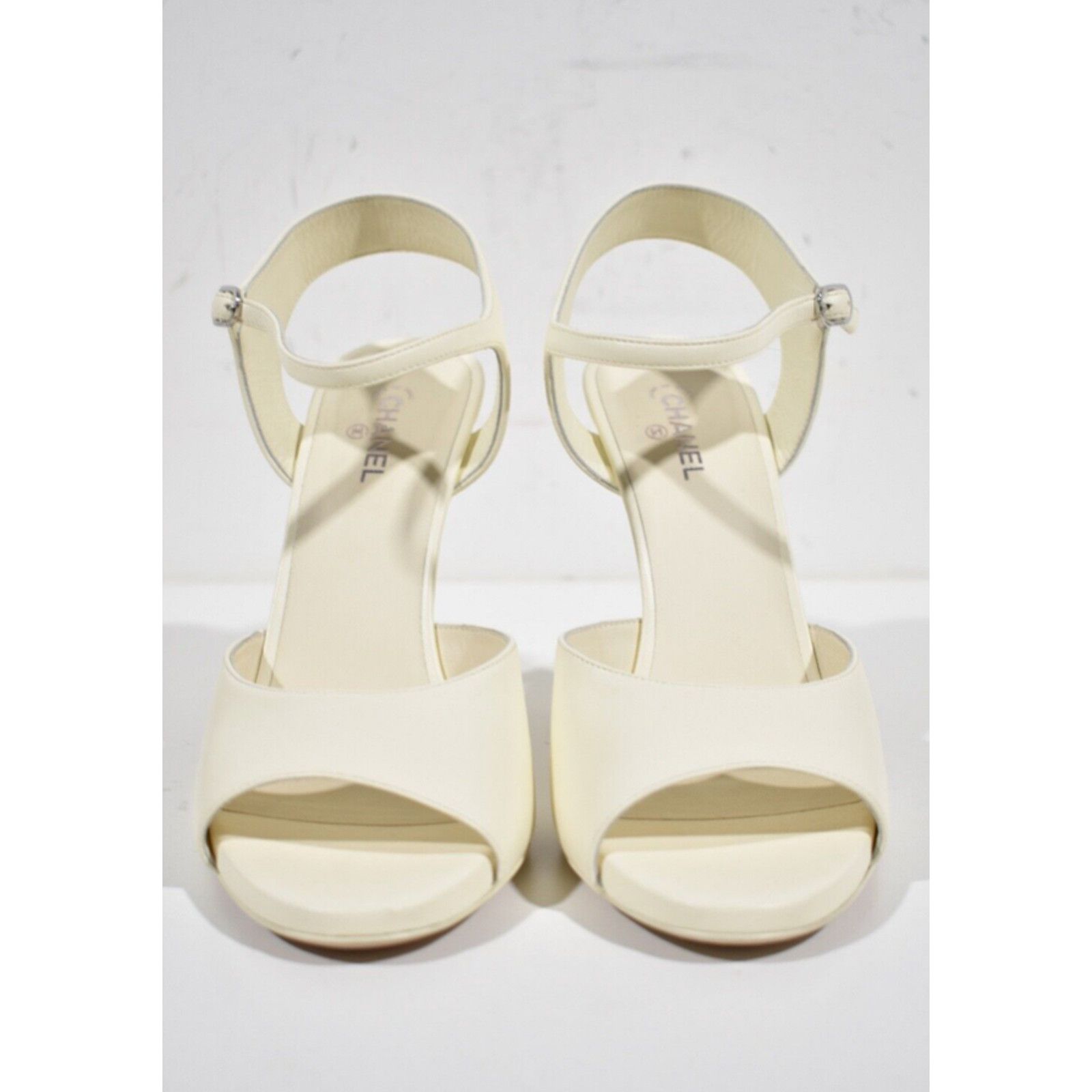 Other 22S Lambskin CC Heel Logo Ankle Strap Sandal Pump 40.5 Size US 10.5 / IT 40.5 - 4 Thumbnail