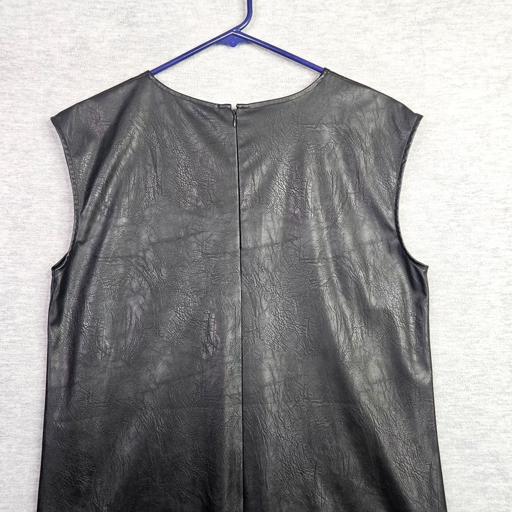 Lucky Brand Lucky Brand Women's Black Sleeveless Shift Dress Size M Pockets Faux Leather Size M / US 6-8 / IT 42-44 - 3 Thumbnail