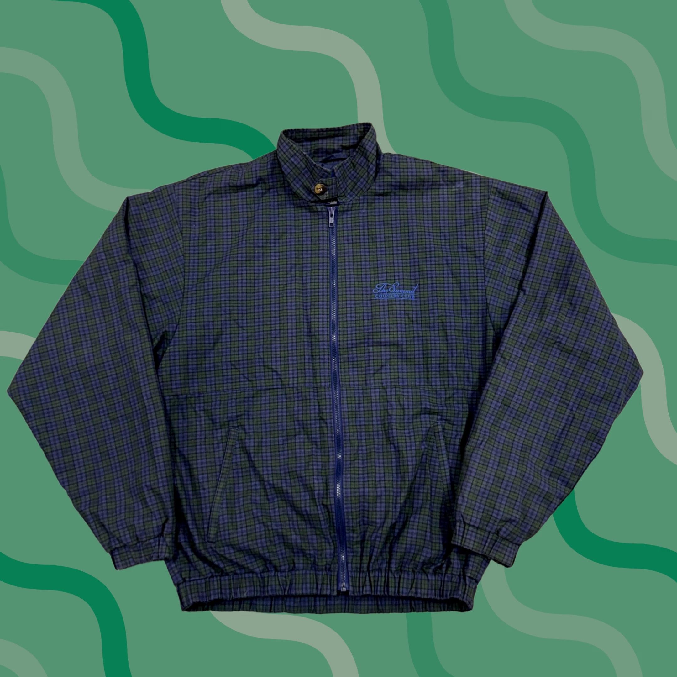 Vintage Duckster Jacket Mens M Green Plaid Full Zip The Summit Country Club 513 Windbreaker Casual Golf Preppy Logo Zipper Pockets Size US M / EU 48-50 / 2 - 1 Thumbnail