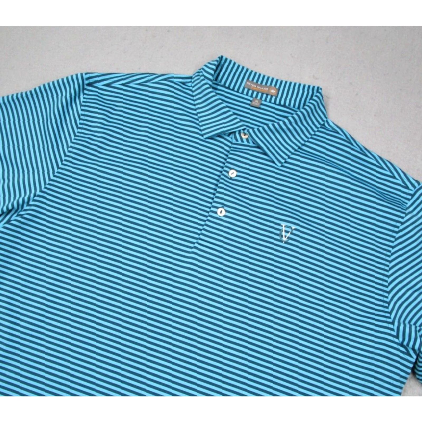 Peter Millar Peter Millar Summer Comfort Shirt Mens XL Blue Striped Polo Golf Logo Non-Native Size US XL / EU 56 / 4 - 2 Thumbnail