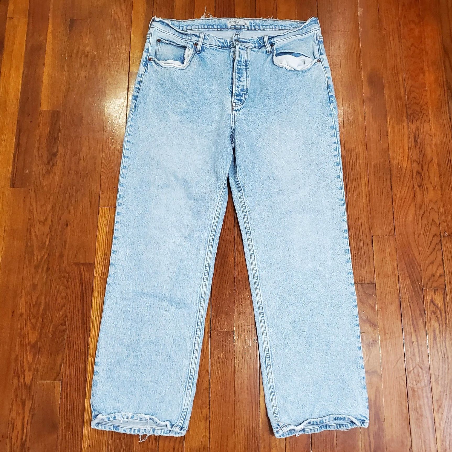 Abercrombie & Fitch Abercrombie & Fitch Jeans Teens 33x29 Blue 90s Baggy Low Rise Wide Leg Denim Size US 33 - 4 Thumbnail