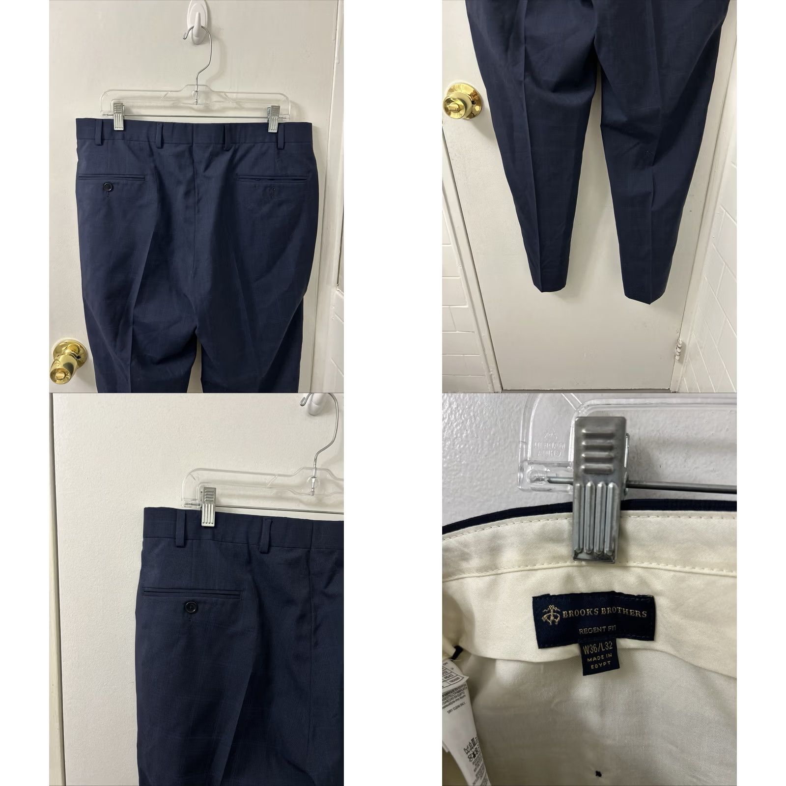 Brooks Brothers Brooks Brothers Dress Pants Mens 36x27 Navy Blue 100% Wool Regent Fit Plaid Zipper Button Flat Front Tailored Women's? Size US 36 / EU 52 - 8 Thumbnail