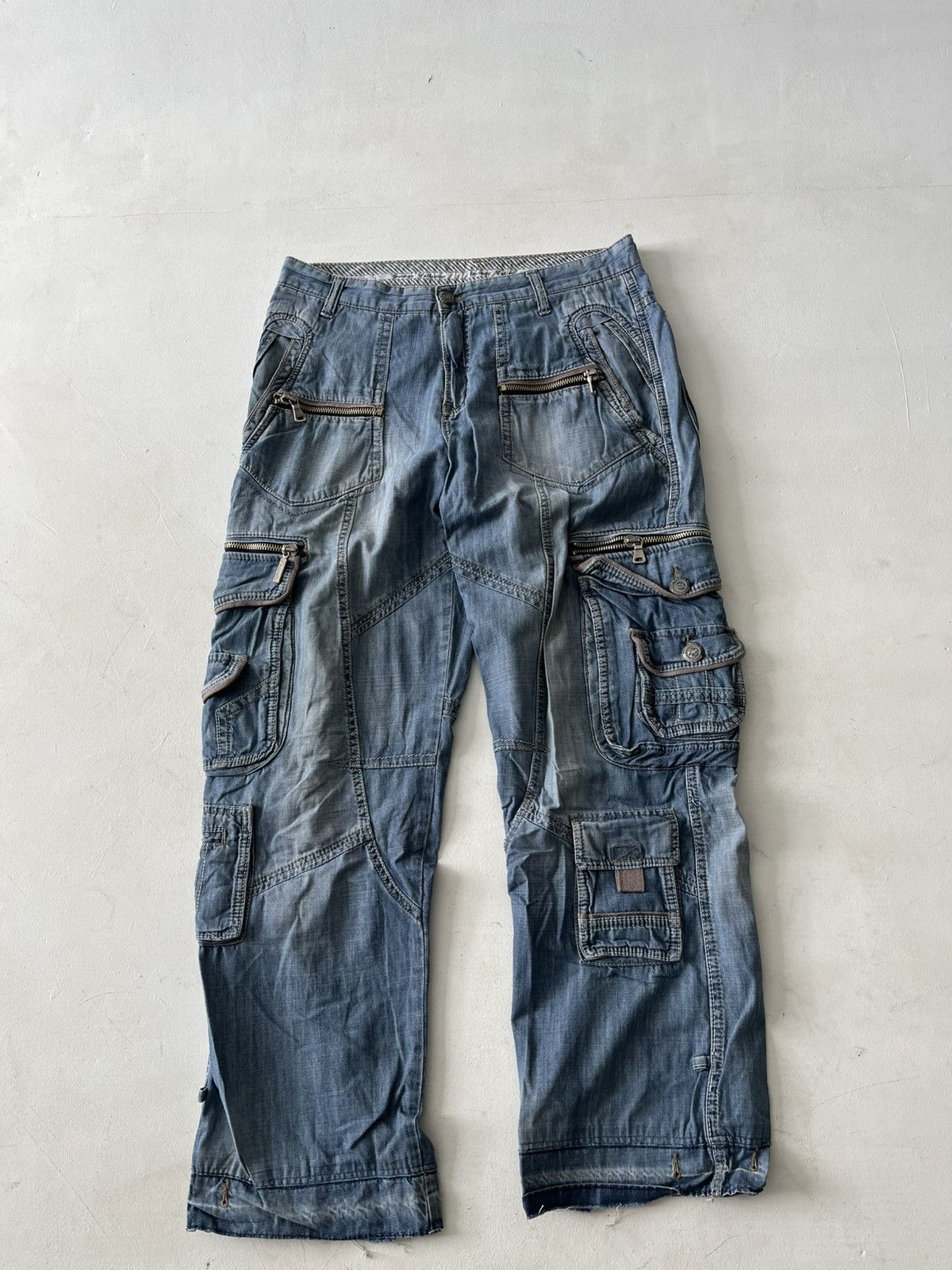 20471120 × If Six Was Nine Vntage 90s baggy wide parachute cargo washed denim Y2K Jeans Size US 32 / EU 48 - 1 Thumbnail