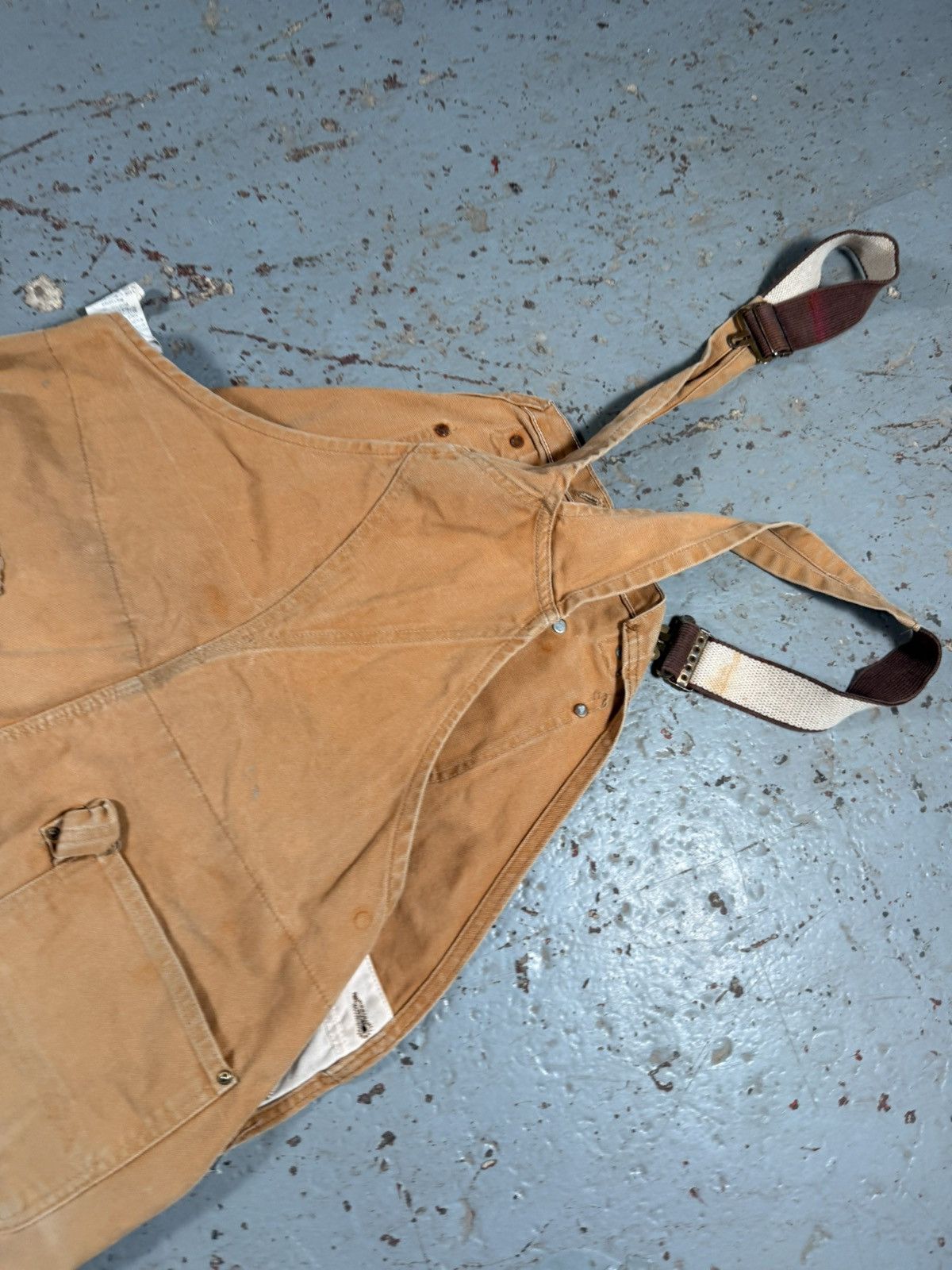 Carhartt Vintage Distressed Thrashed Faded Beige Carhartt Overalls Size US 42 / EU 58 - 8 Thumbnail