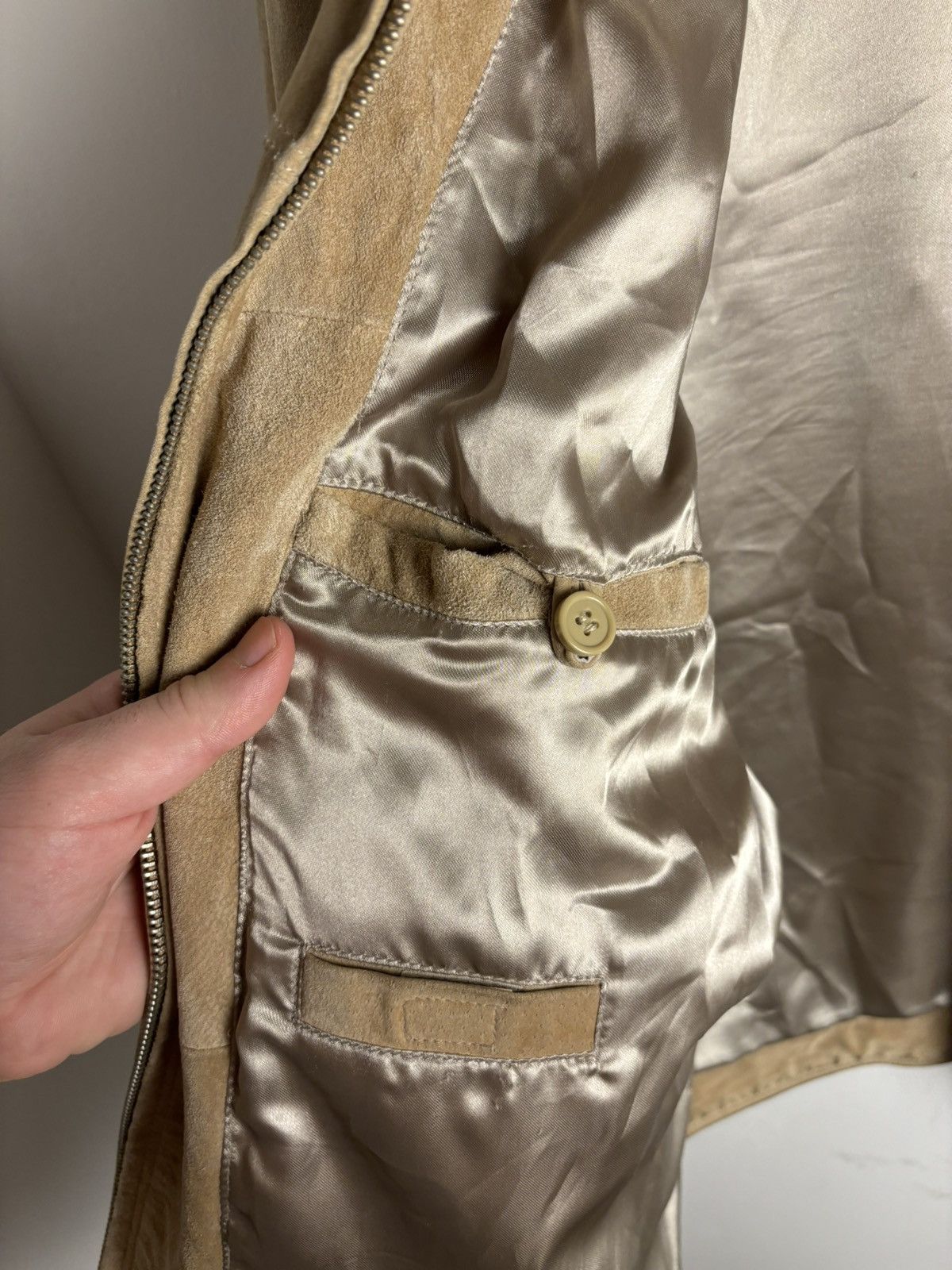 Vintage Vintage Suede Marco Manzini Beigee Zip Jacket Size US L / EU 52-54 / 3 - 11 Thumbnail