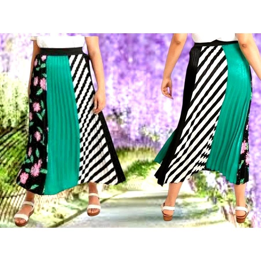 Other NWT Capsule Simply Be Skirt Size 16 Stretch Waist Pleated Fl Size 38" / US 16 / IT 52 - 2 Thumbnail