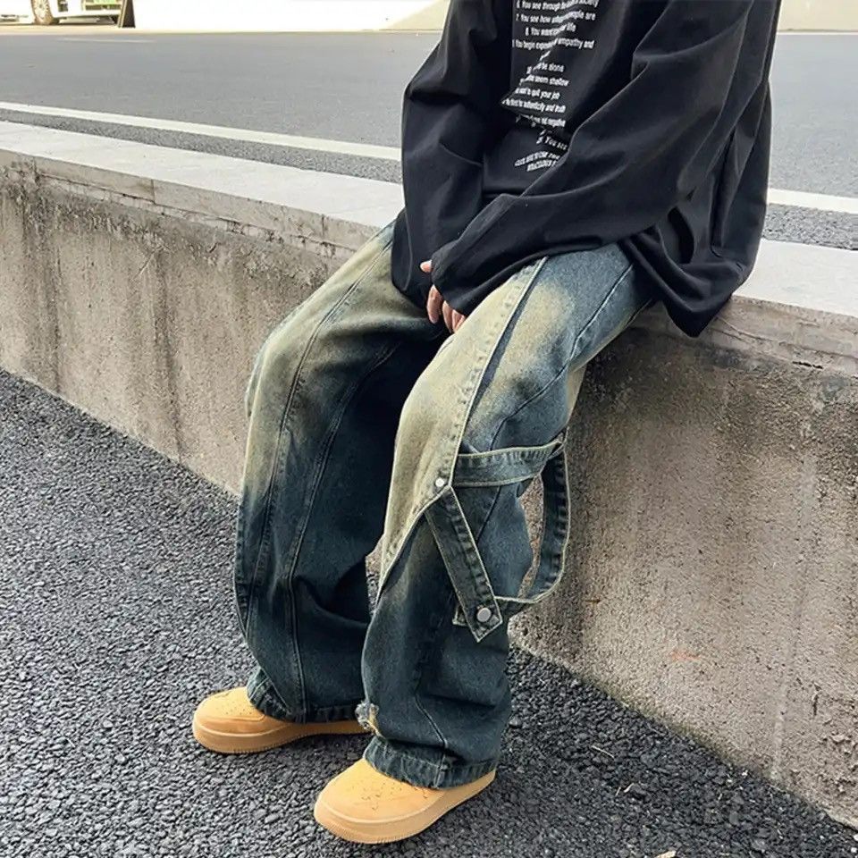 Denime × Vintage Baggy Jeans Men Streetwear Original Wide Leg Trousers Casual Size US 30 / EU 46 - 1 Thumbnail