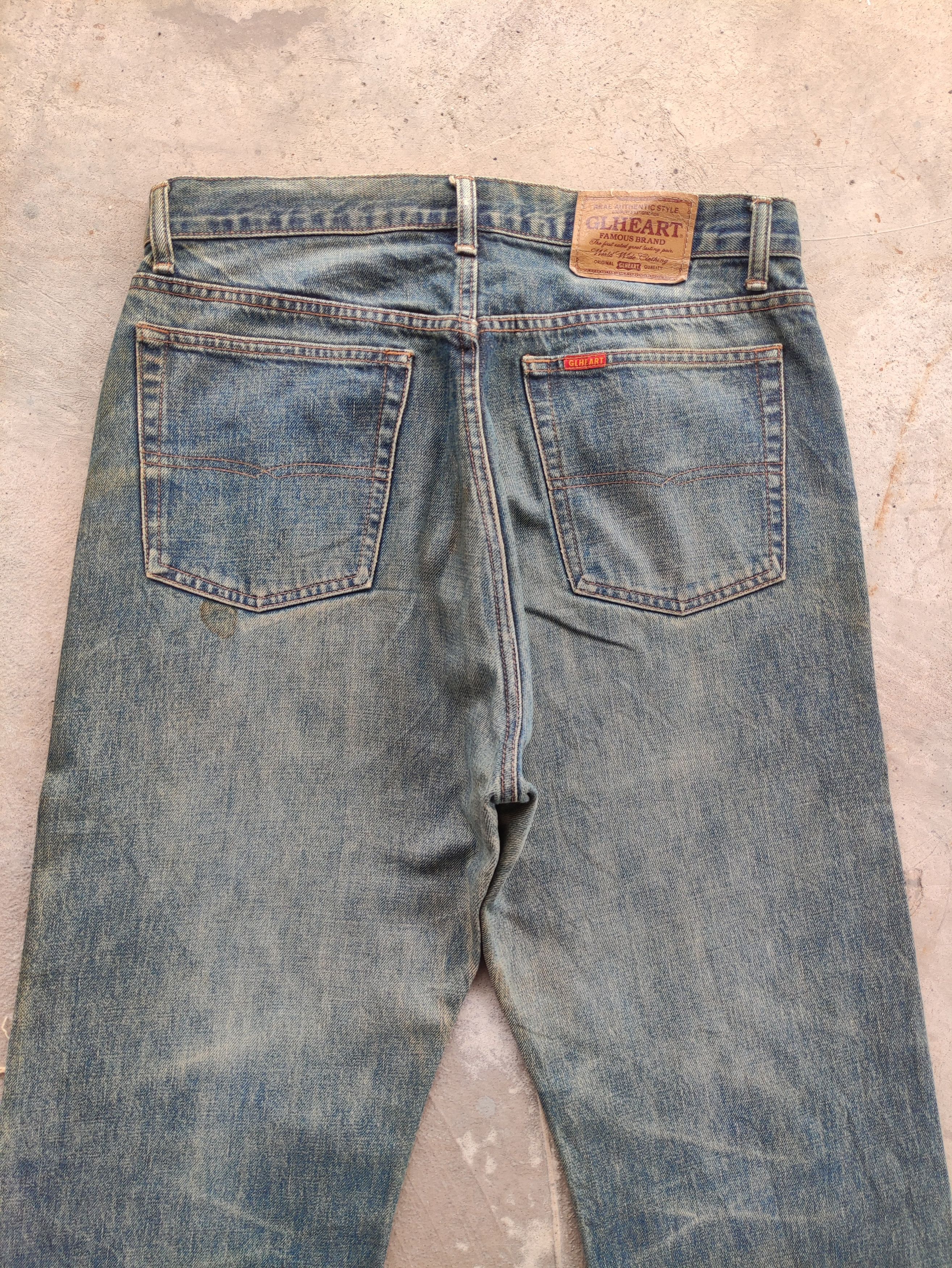 Japanese Brand Vintage GL Heart Japanese Baggy Rusty Distressed Faded Denim Size US 36 / EU 52 - 10 Thumbnail