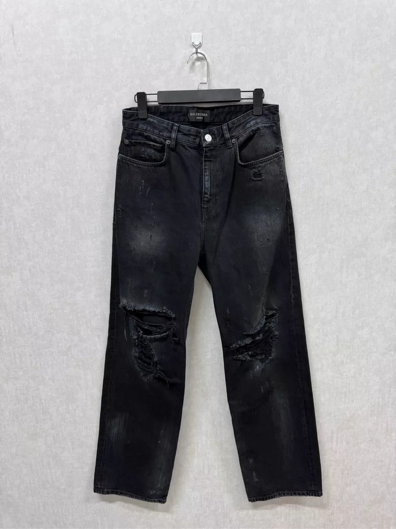 Balenciaga Balenciaga size S Distressed Destroyed Denim Pants Size US 27 - 1 Thumbnail