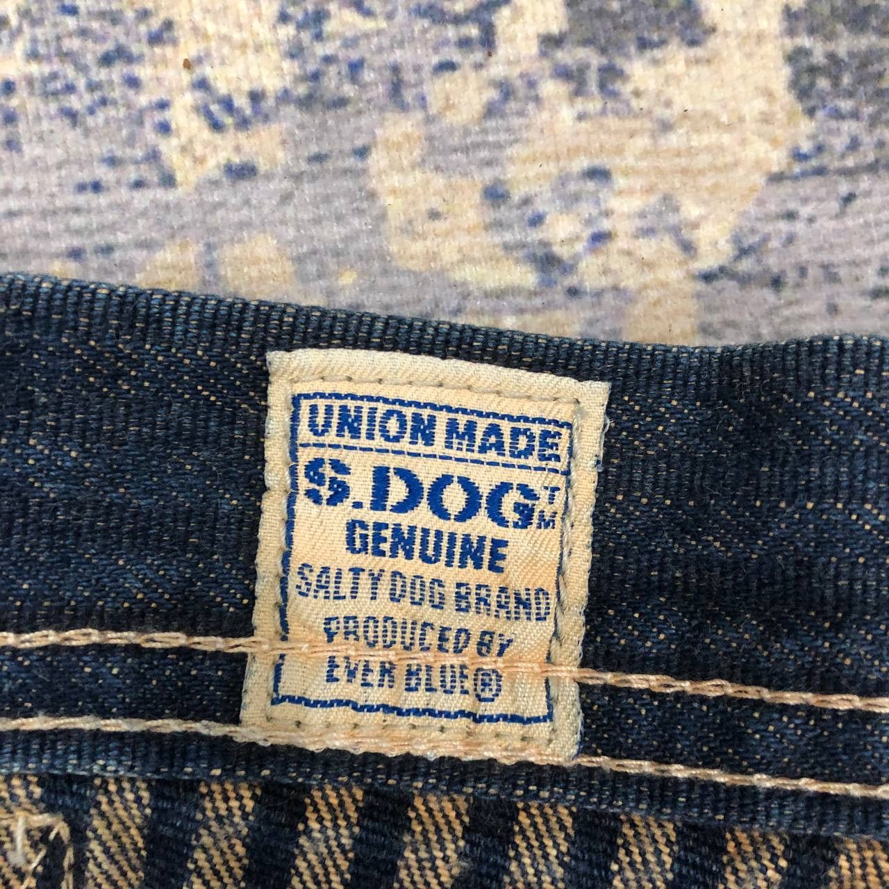 Vintage P54 VTG SALTY DOG x UNION MADE BAGGY CARPENTER JEANS Size US 31 - 5 Thumbnail