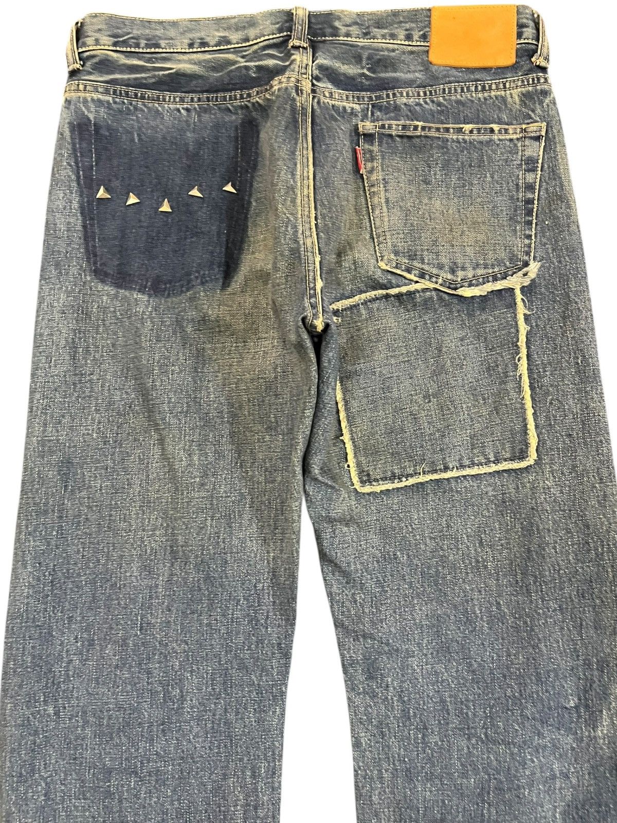 Beauty Beast × Heron Preston Vintage WWL Reconstructed Studded Stars Denim Size US 32 / EU 48 - 6 Thumbnail
