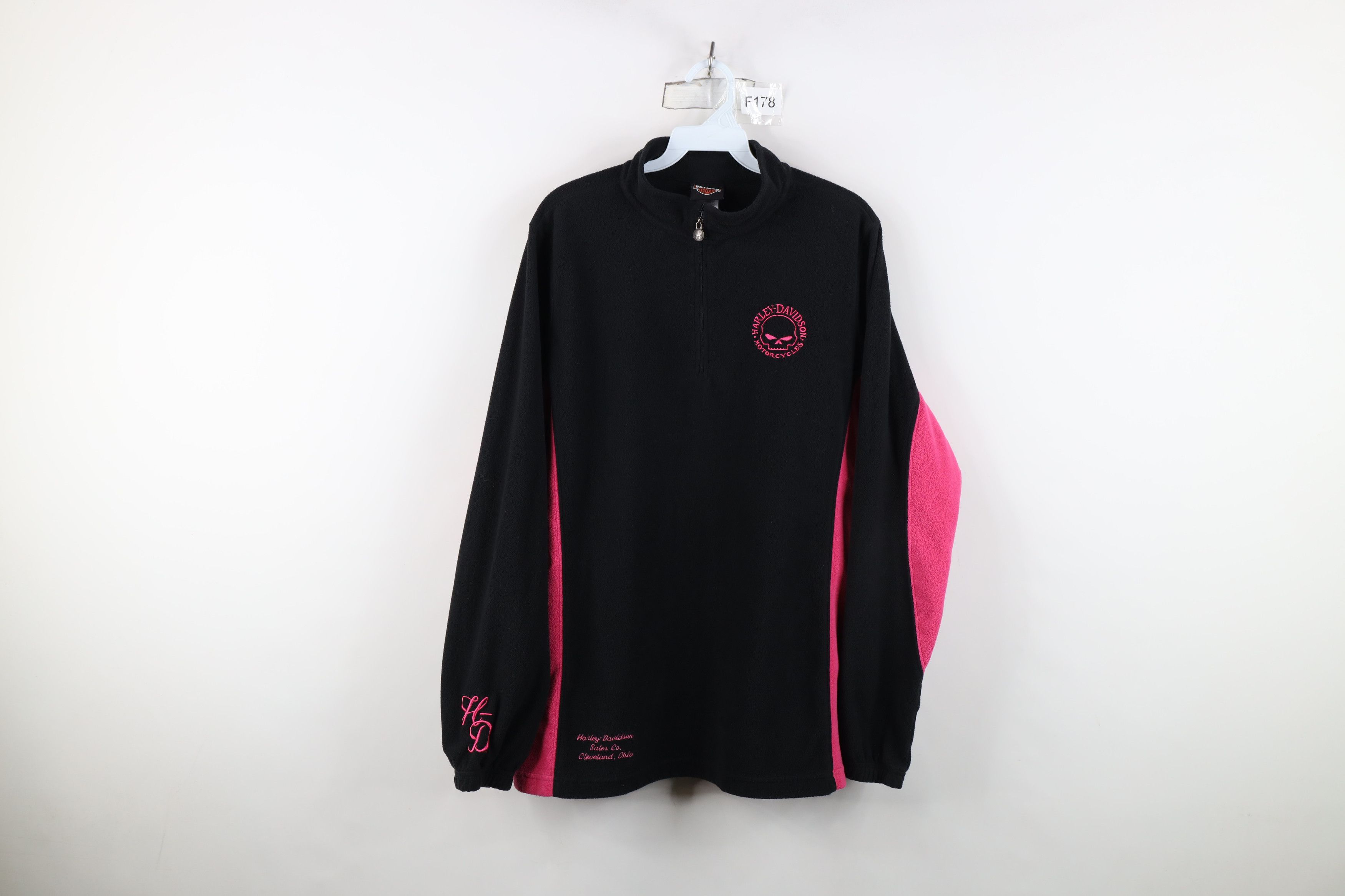 Harley Davidson Vintage Y2K Harley Davidson Skull Half Zip Fleece Sweater Size XXL / US 16-18 / IT 52-54 - 1 Thumbnail