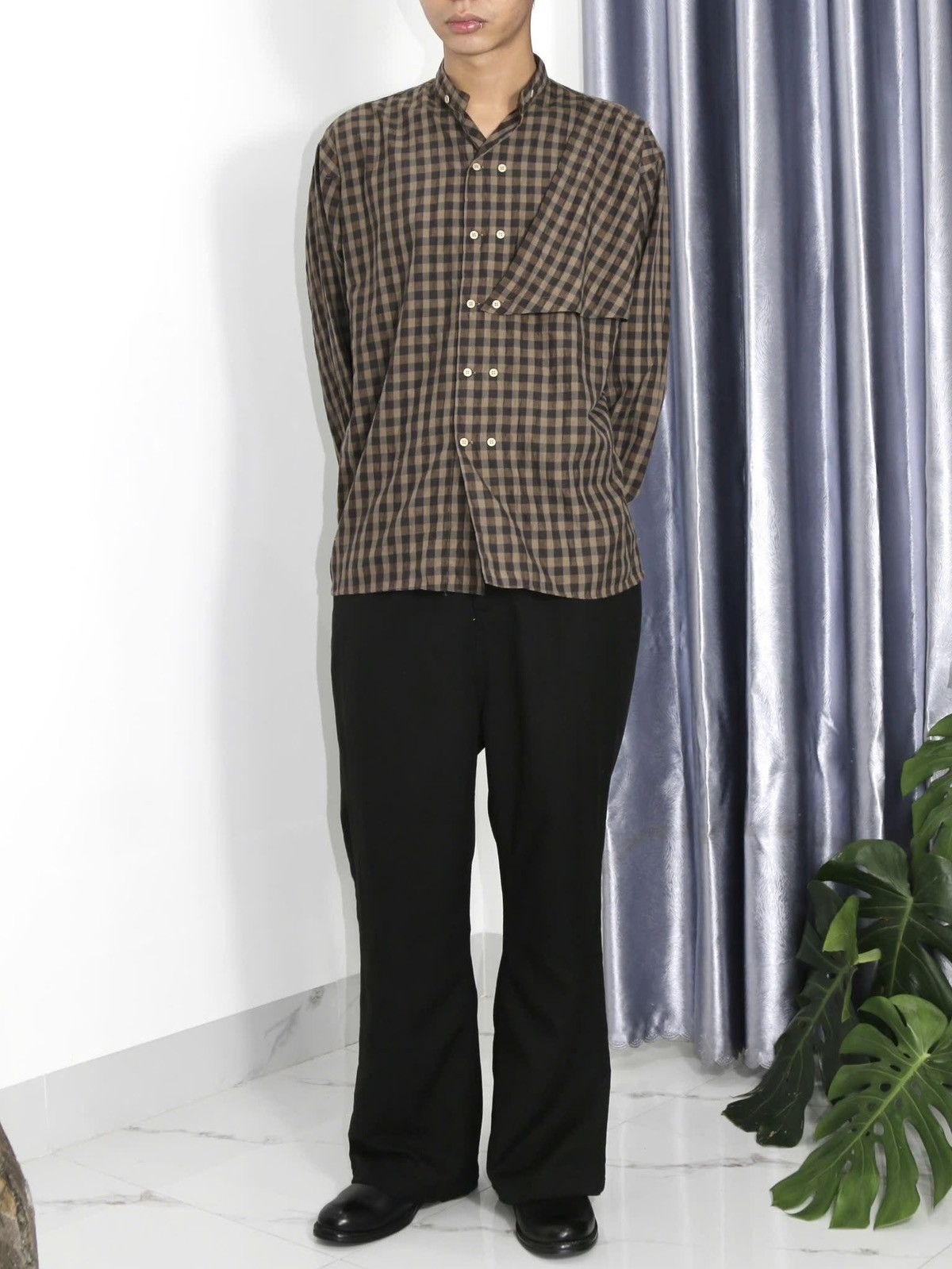 Vintage VINTAGE ARTISANAL MADE DOUBLE BREASTED TARTAN RAYON SHIRT Size US L / EU 52-54 / 3 - 1 Thumbnail