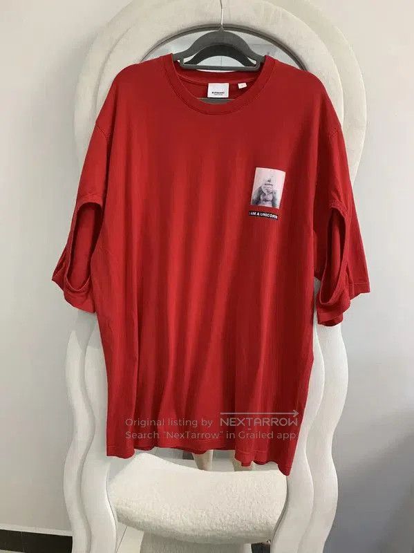Burberry Burberry Red Cotton Short Sleeve T-Shirt. Size US L / EU 52-54 / 3 - 1 Thumbnail