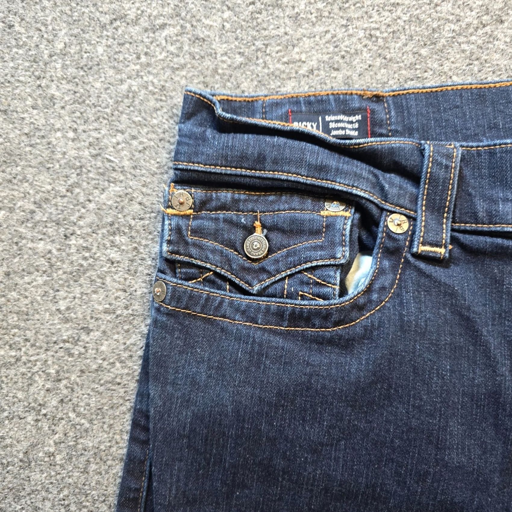 True Religion True Religion Jeans Mens 36x29 Blue Dark Wash Relaxed Straight Casual Capsule Jeans USA Mexico Denim Cotton 5-Pocket Logo Vintage No N/A Size US 36 / EU 52 - 3 Thumbnail
