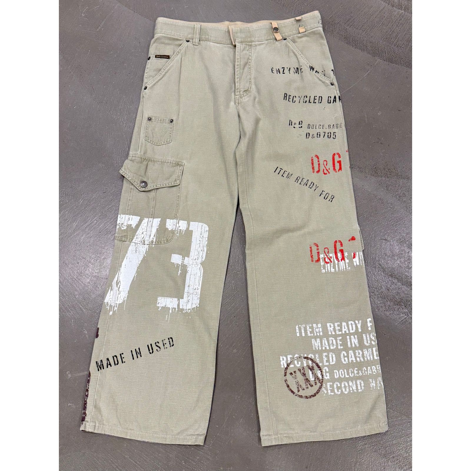 Dolce & Gabbana S/S 2005 Dolce & Gabbana “Recycled Garment” cargo pants Size US 36 / EU 52 - 1 Thumbnail