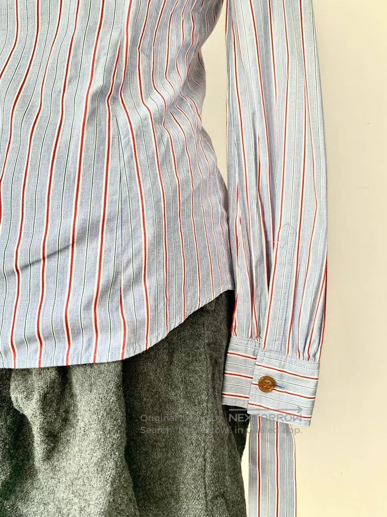 Vivienne Westwood Vivienne Westwood Blue Striped Shirt with Asymmetrical Cut Size M / US 6-8 / IT 42-44 - 6 Thumbnail