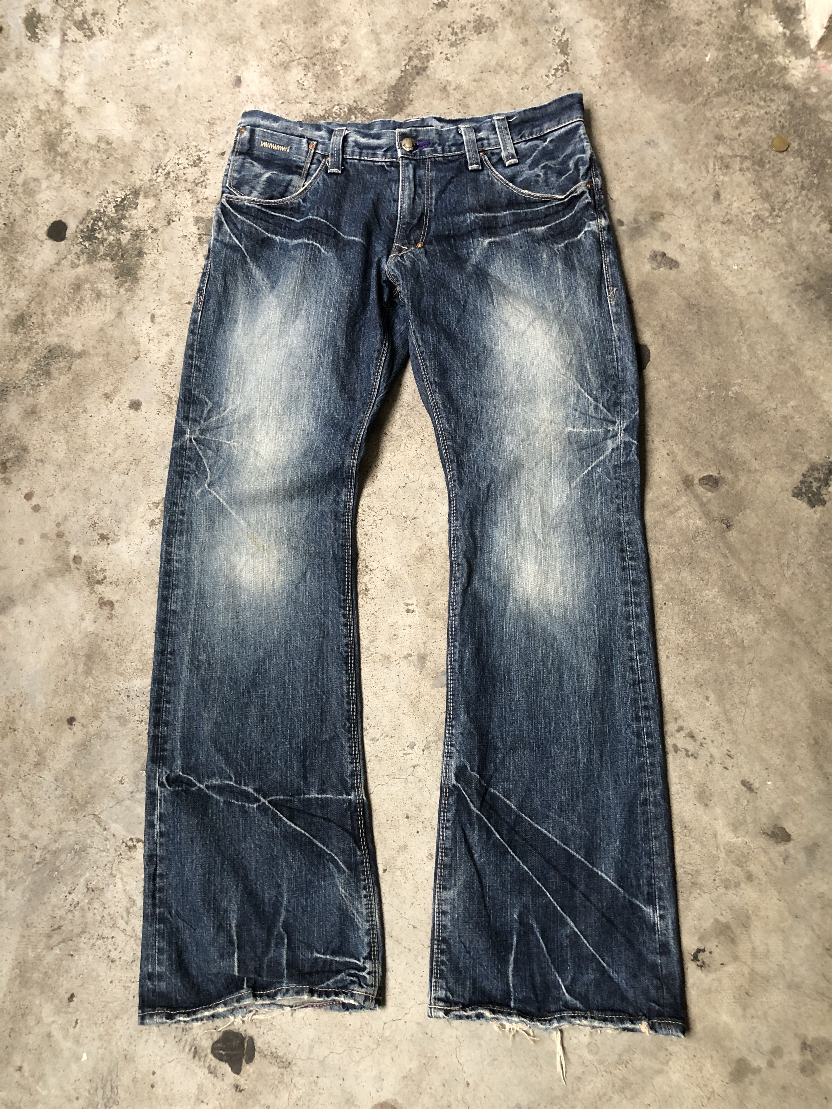 Japanese Brand Blue Way Japan Bootcut Flare Denim Jeans Size US 34 / EU 50 - 1 Thumbnail