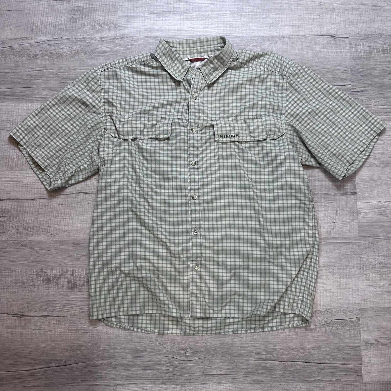 Simms Simms Fishing Shirt Mens Green Large Performance Vented Size US L / EU 52-54 / 3 - 1 Thumbnail