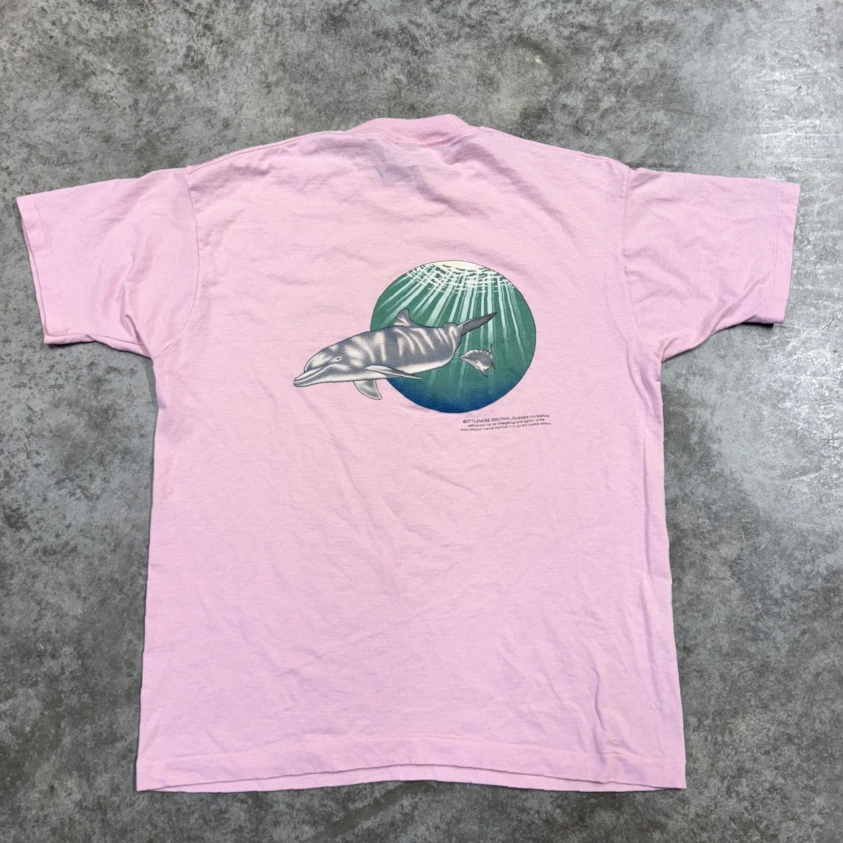 Vintage VINTAGE Virginia Marine Science Museum Shirt Mens XL Pink Dolphin Graphic 90s Size US XL / EU 56 / 4 - 2 Thumbnail