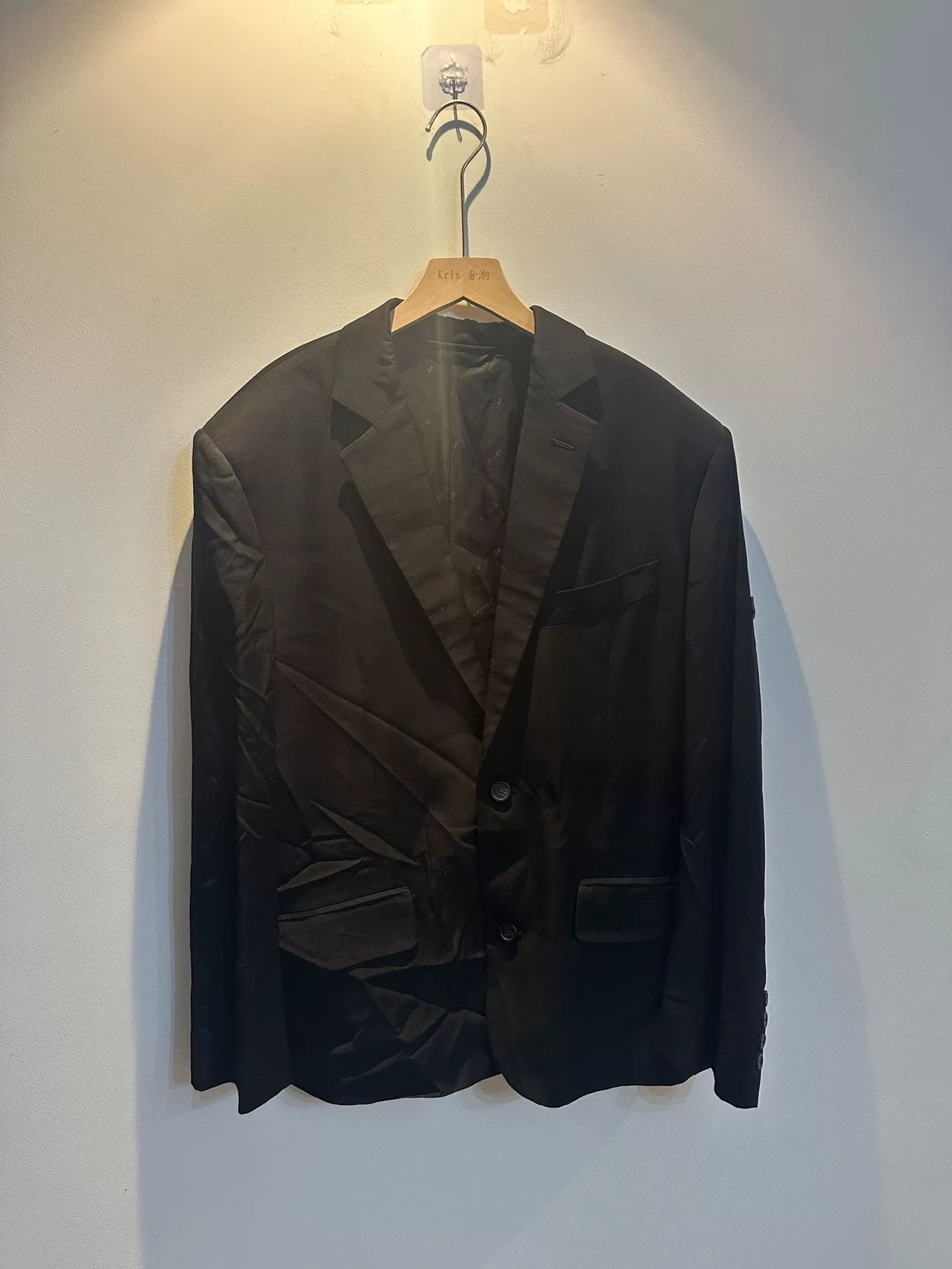 Balenciaga Balenciaga Black Logo Wide Suit Jacket Size US S / EU 44-46 / 1 - 1 Thumbnail