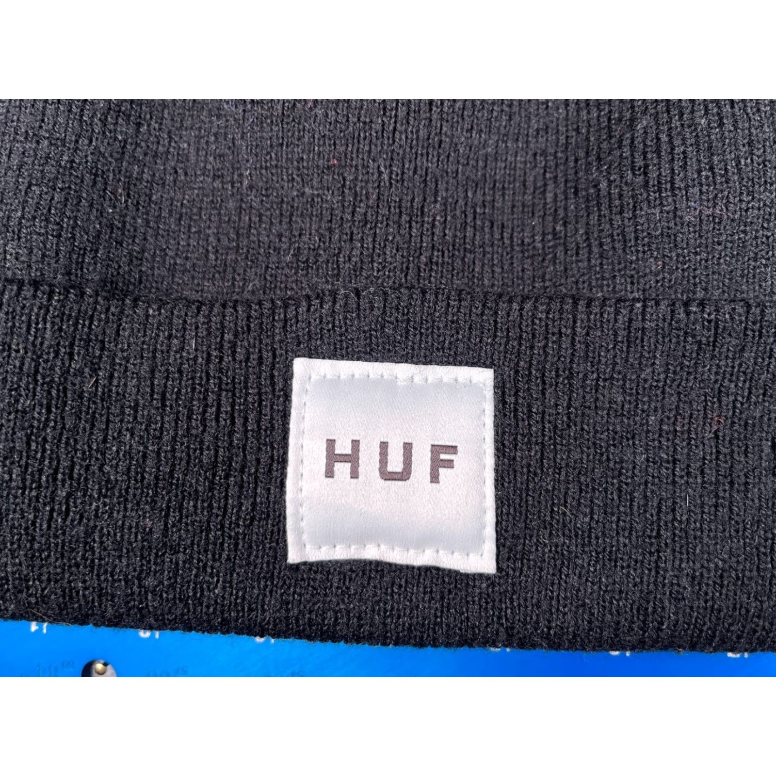 Huf HUF Beanie Hat Adult One Size Black Knit 100% Acrylic Ski Beanie Mens Winter Size ONE SIZE - 2 Thumbnail