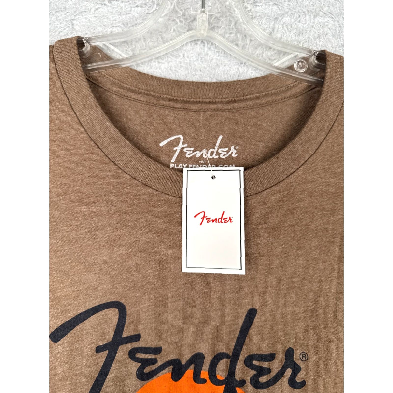 Fender Fender Men T-Shirt Shirt Brown 2XL XXL Cotton Jersey Short Sleeve Crew Neck Punk Spirit Of Rock Music Outdoor All Seasons New Size US XXL / EU 58 / 5 - 7 Thumbnail