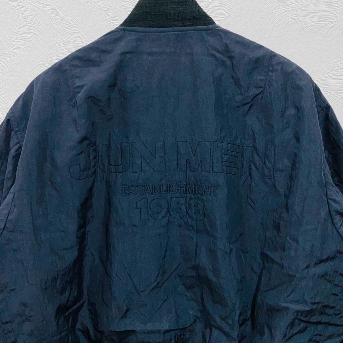 Japanese Brand Vintage 90s jun men bomber jacket spellout big logo Size US XL / EU 56 / 4 - 3 Thumbnail