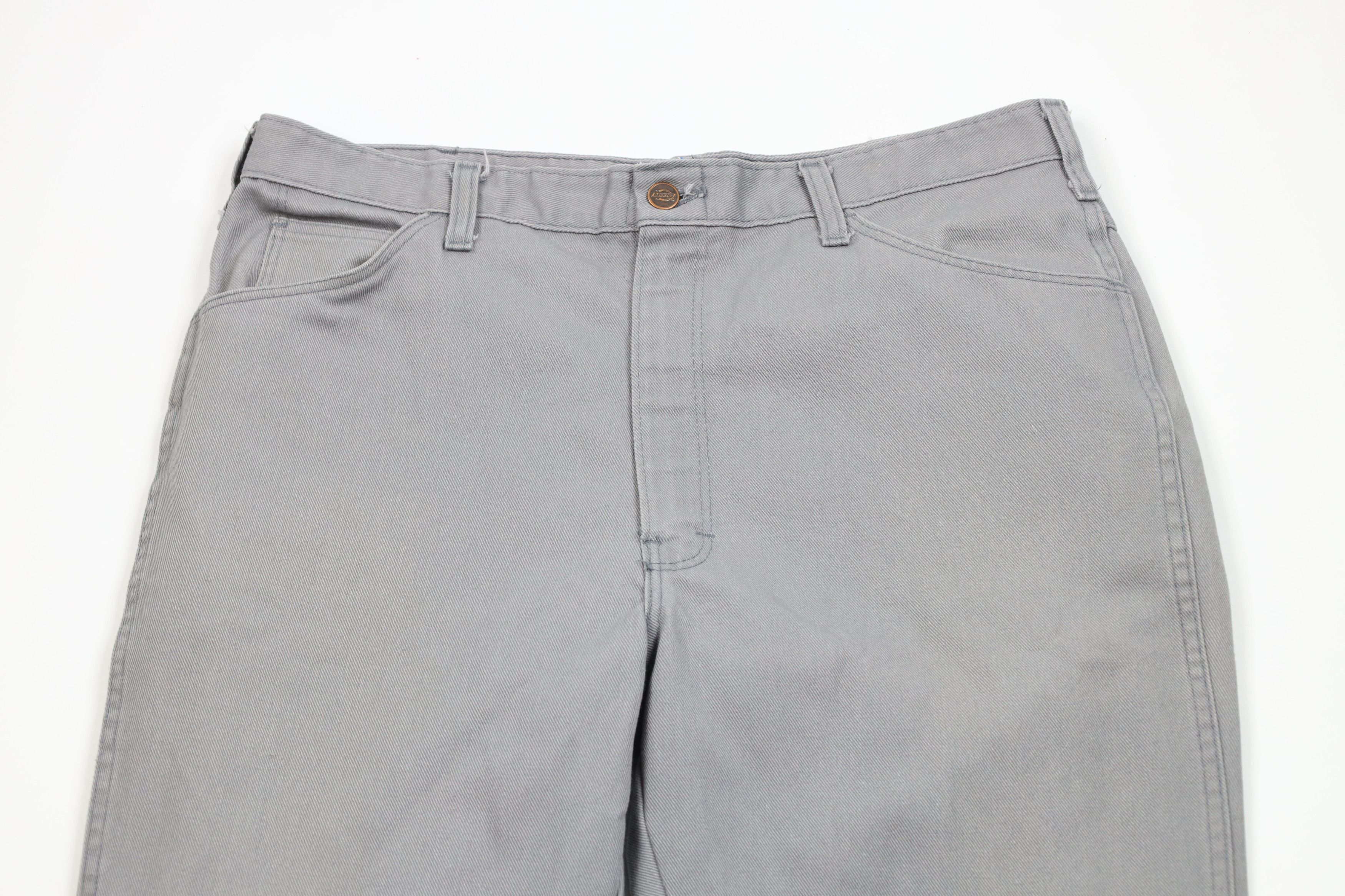 Dickies × Vintage Vintage 70s Dickies Flared Wide Leg Denim Jeans Gray USA Size US 34 / EU 50 - 2 Thumbnail