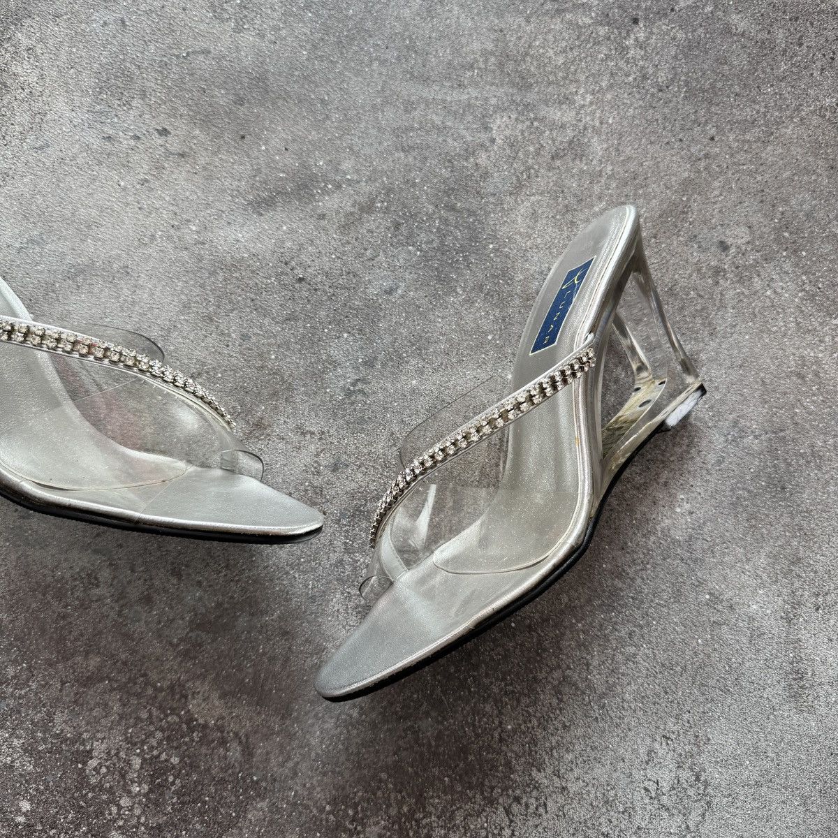 Hysteric Glamour Y2K Glamour 2000’s Clear Transparent Rhinestone Wedge Heels Size US 8 / IT 38 - 9 Thumbnail