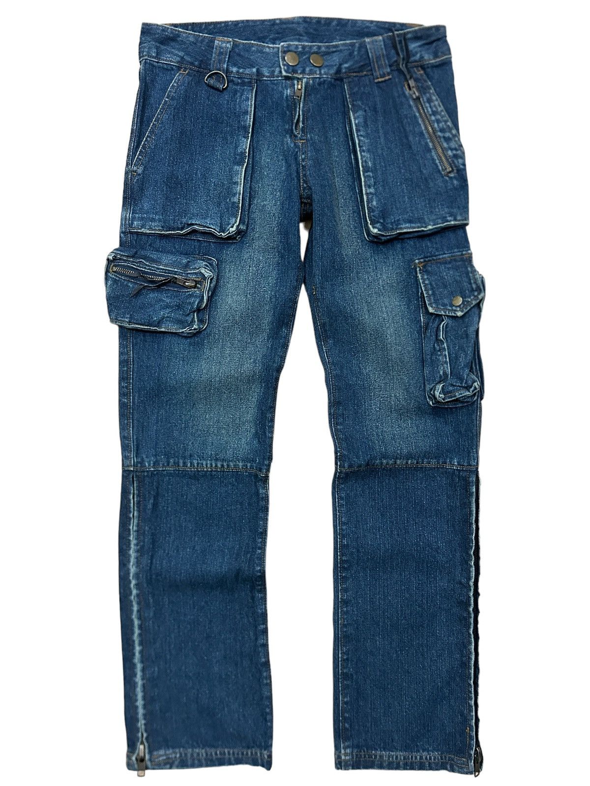 Japanese Brand Y2K Tao Japan Cargo Multi Pocket Tactical Jeans Size 30" / US 8 / IT 44 - 2 Thumbnail