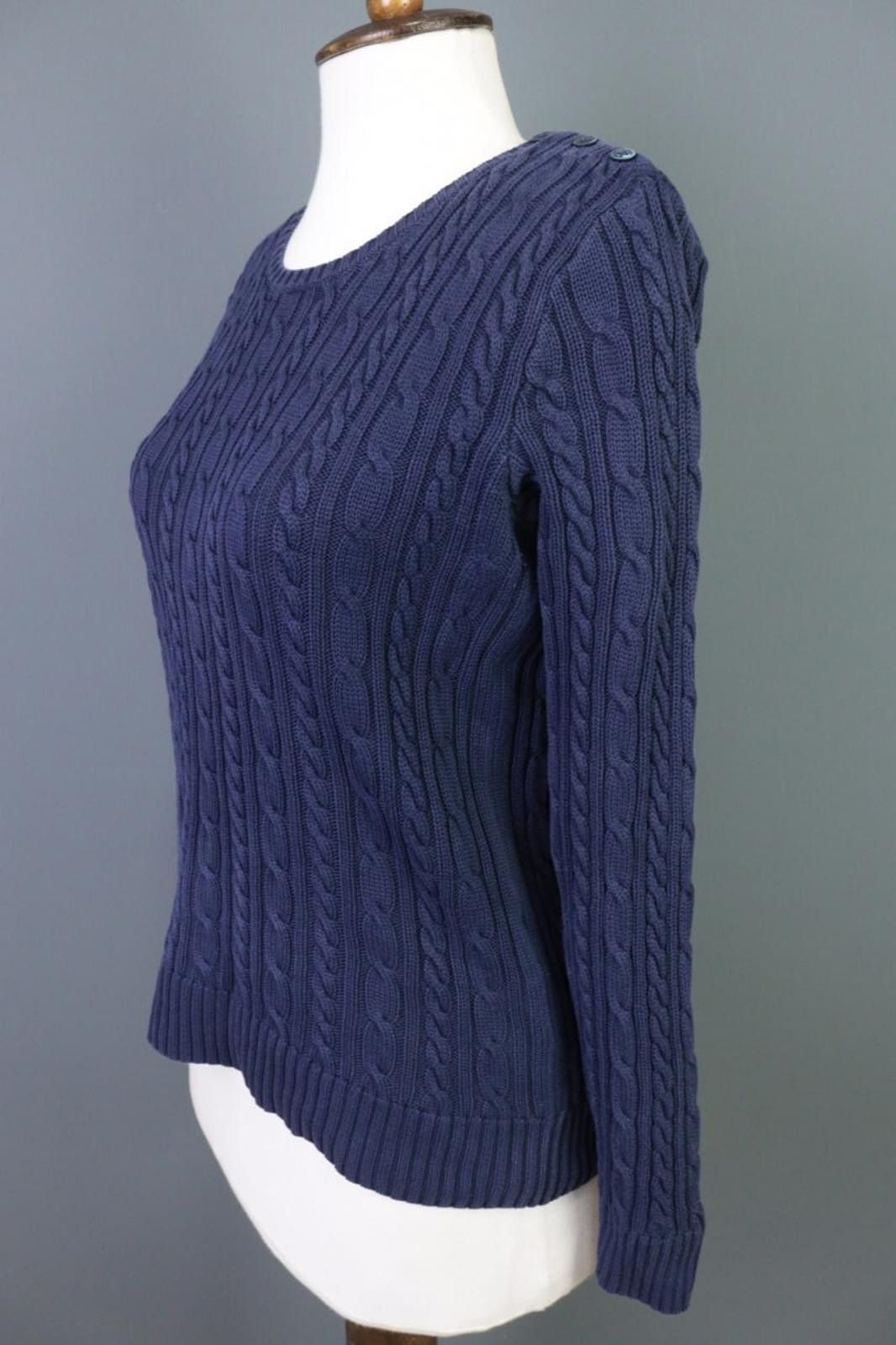 Polo Ralph Lauren Ralph Lauren Blue Cable Knit Crew Neck Sweater Size S Size S / US 4 / IT 40 - 6 Thumbnail