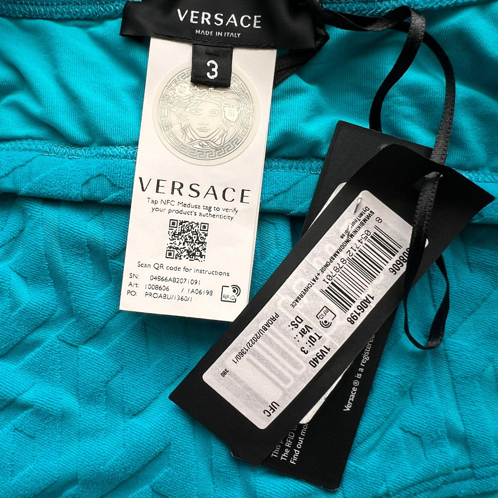 Calvin Klein VERSACE Greca Sponge Knit Bikini Top and Bottom Set, XS Size ONE SIZE - 13 Thumbnail