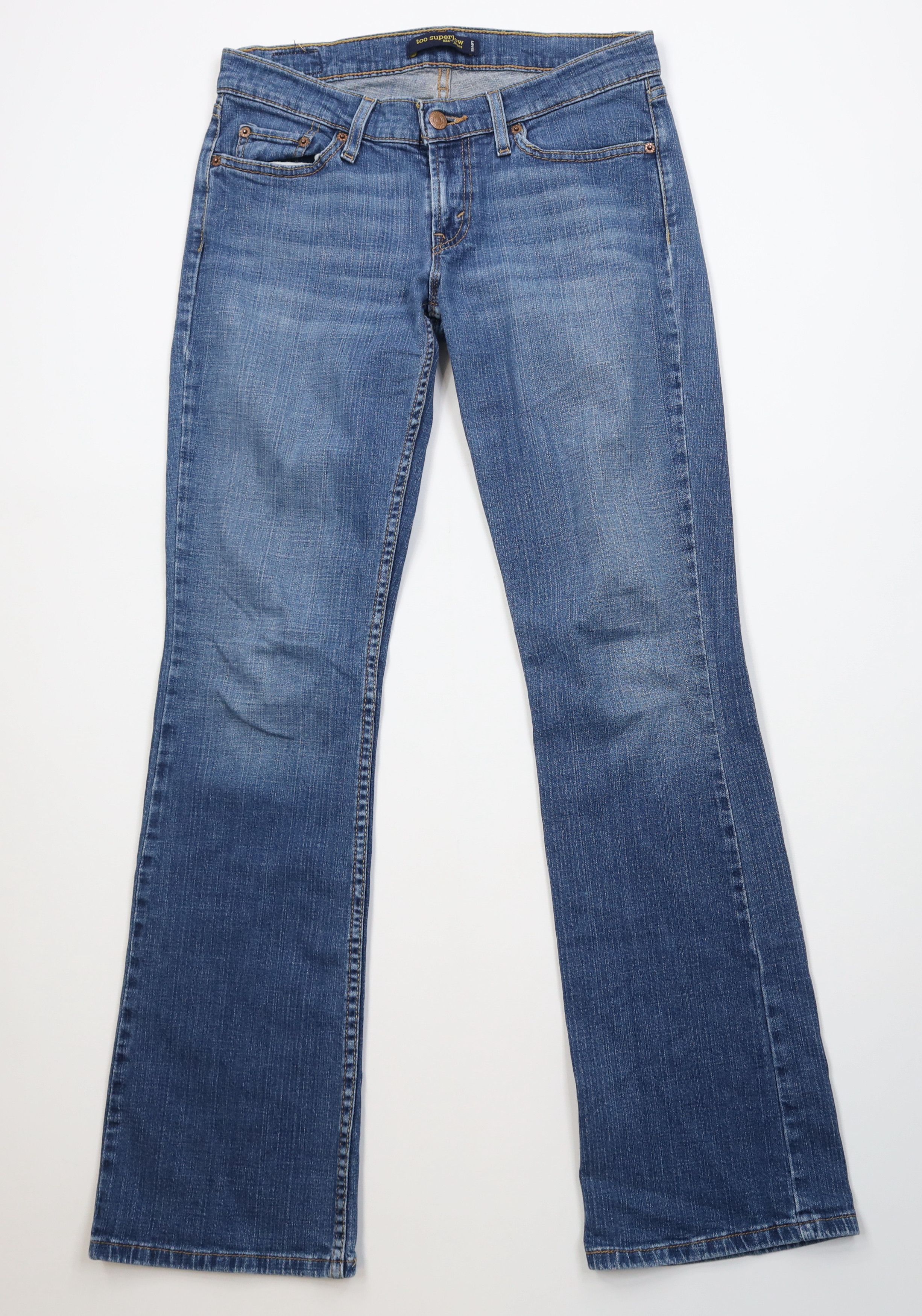 Levi's Vintage Y2K Levis 524 Superlow Flared Denim Jeans Stretch Size 30" / US 8 / IT 44 - 1 Thumbnail