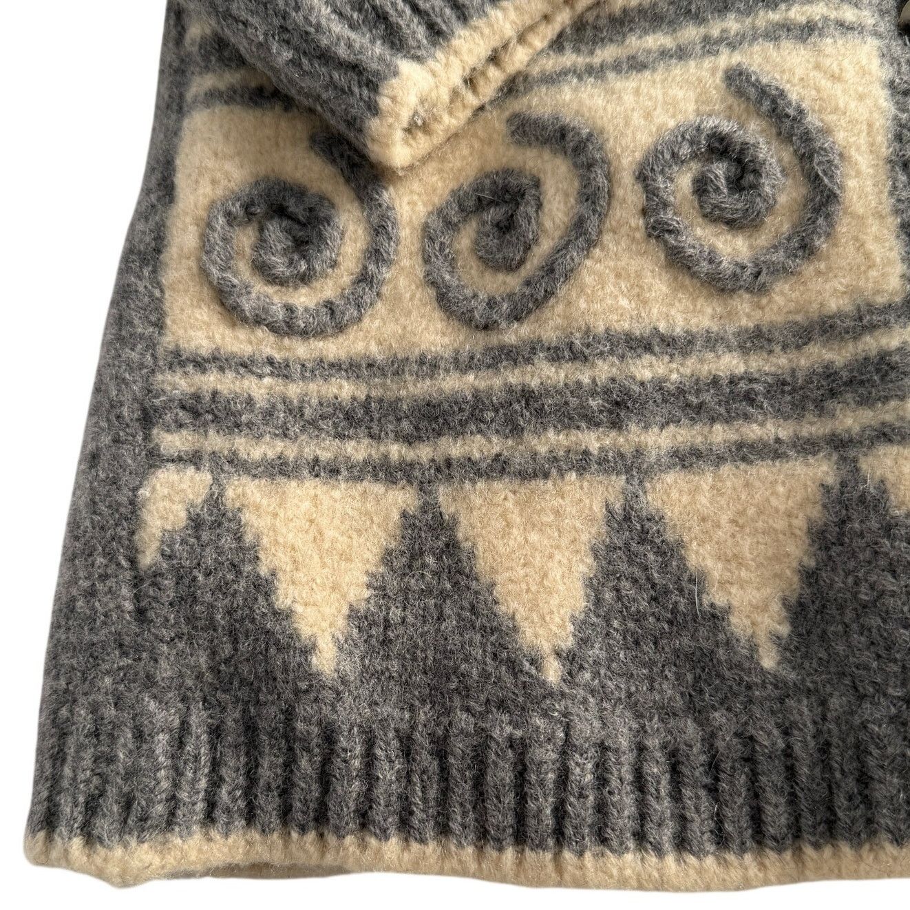 Esprit Vintage Esprit Boiled Merino Wool Geometric Gray Cardigan S Size S / US 4 / IT 40 - 4 Thumbnail