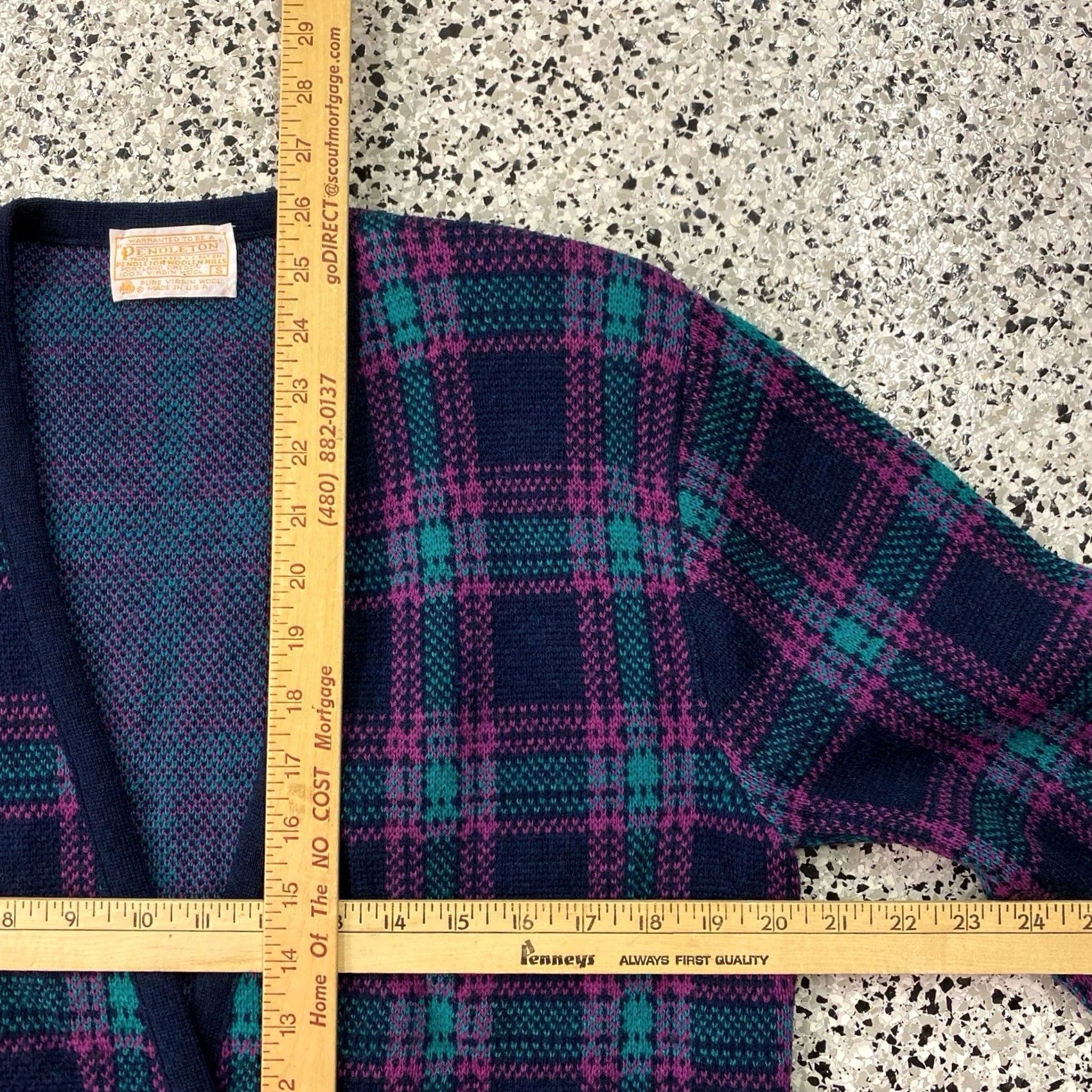 Pendleton VINTAGE Pendleton Wool Cardigan Sweater Small Purple Plaid Christmas Women Size S / US 4 / IT 40 - 3 Thumbnail