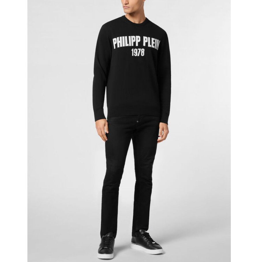 Philipp Plein Philipp Plein 1978 Black Round Neck Pullover Sweater XXL Size US XXL / EU 58 / 5 - 11 Thumbnail