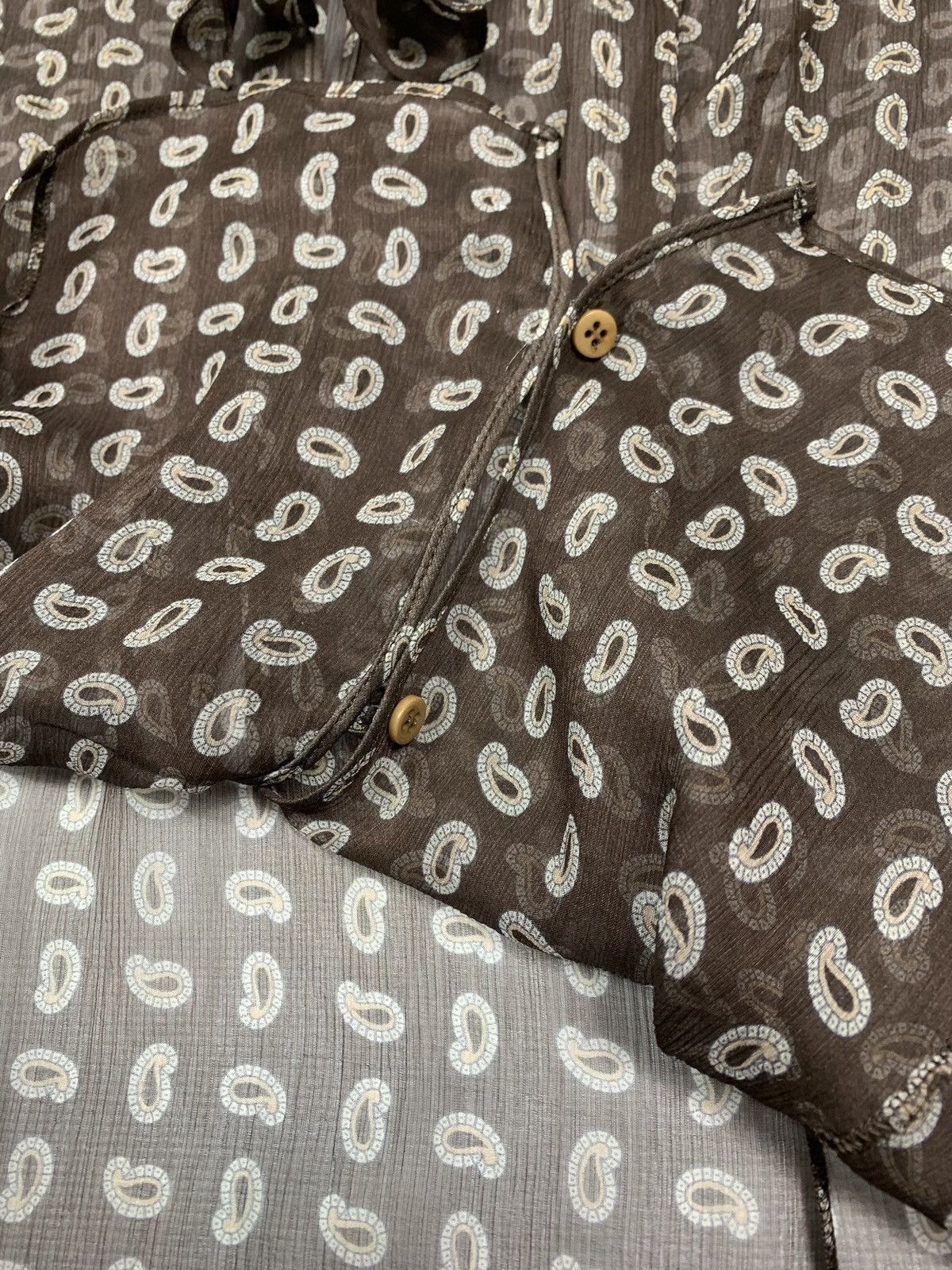 Prada Prada Paisley Print Silk Chiffon Sheer Blouse Brown Size 44 Size S / US 4 / IT 40 - 21 Thumbnail