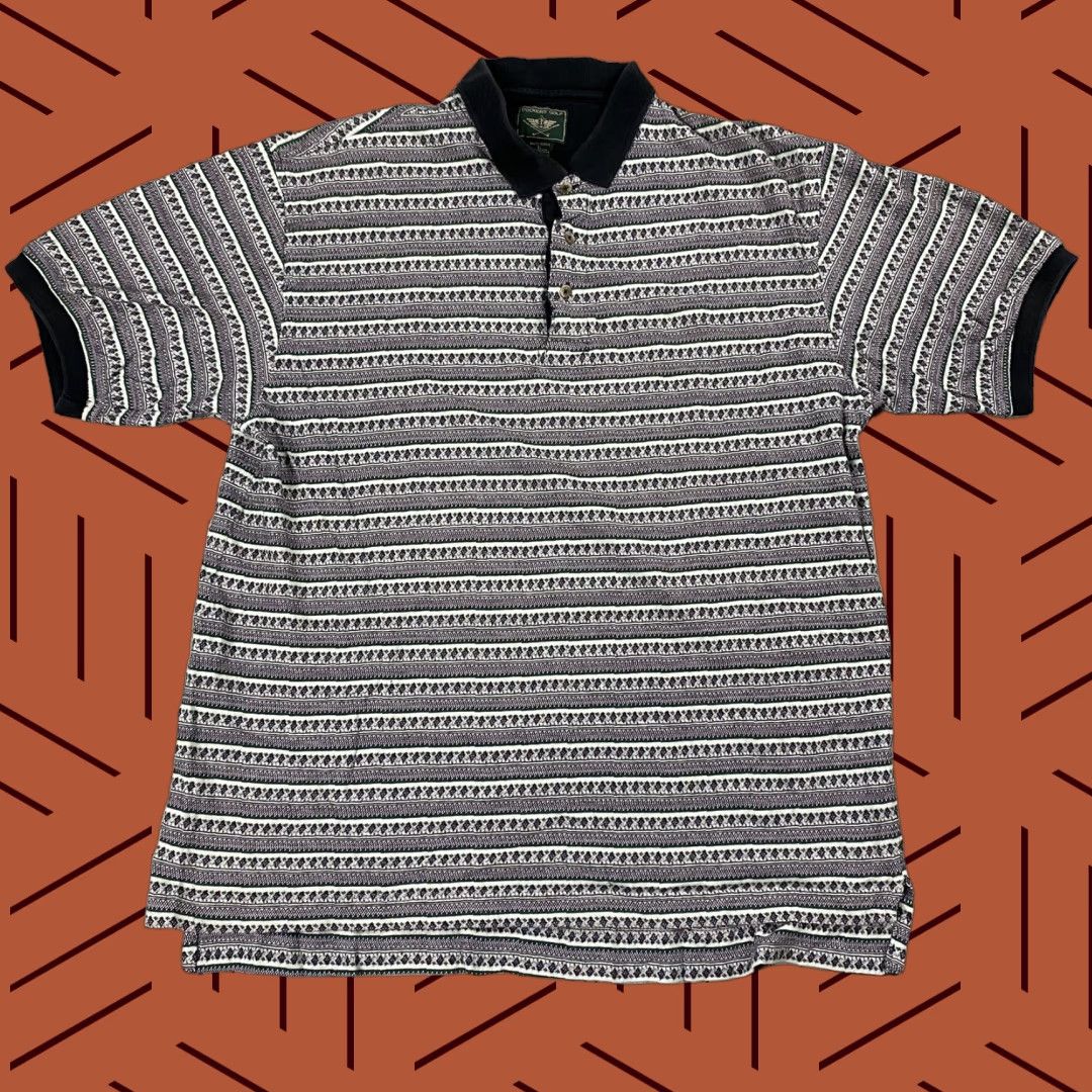 Dockers VINTAGE Dockers Golf Polo Shirt Adult L Purple 100% Cotton 90s Funky Geometric Cosby Short Sleeve Mens Size US L / EU 52-54 / 3 - 1 Thumbnail