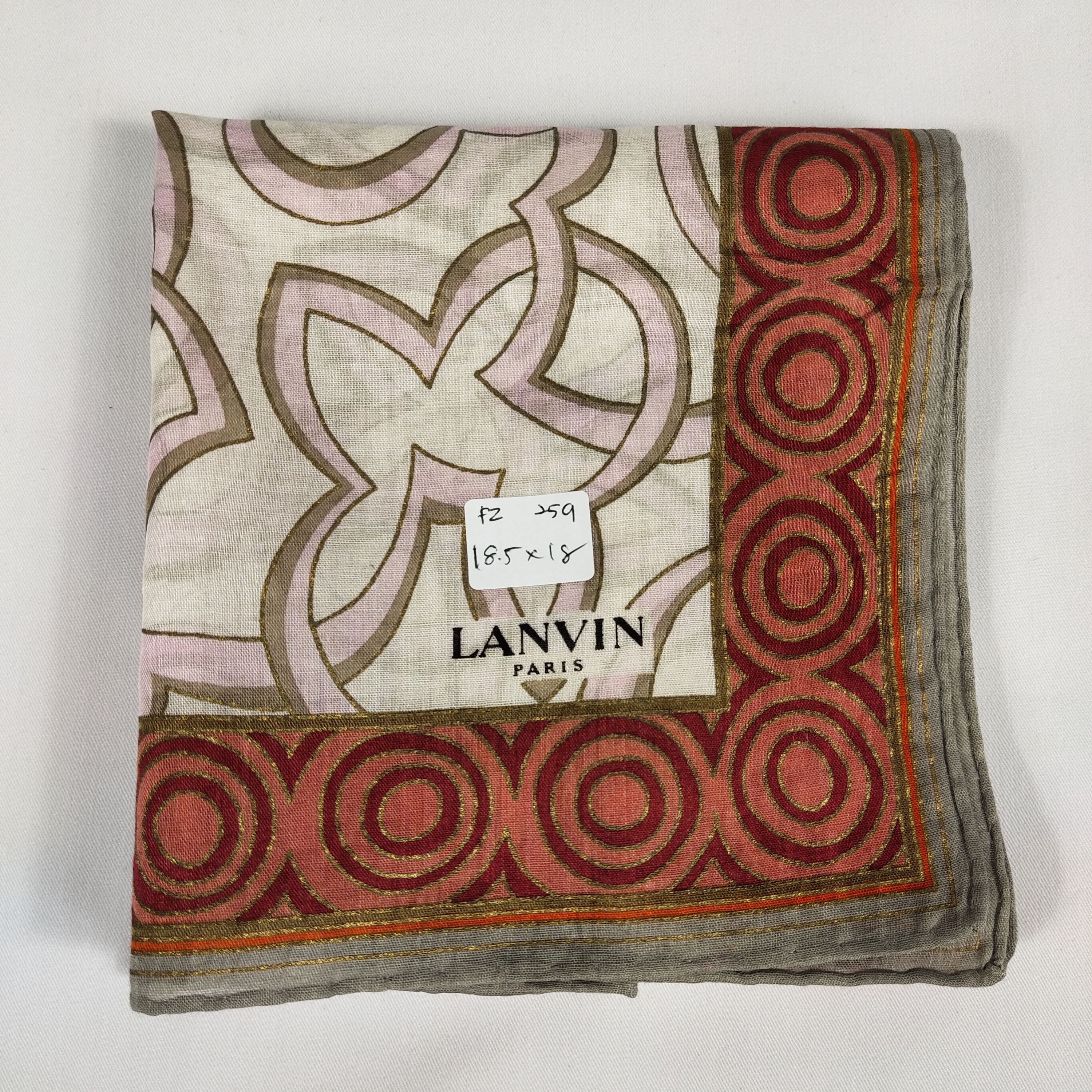 Lanvin × Vintage Lanvin Handkerchief / Neckerchief / Bandana FZ259 Size ONE SIZE - 2 Thumbnail