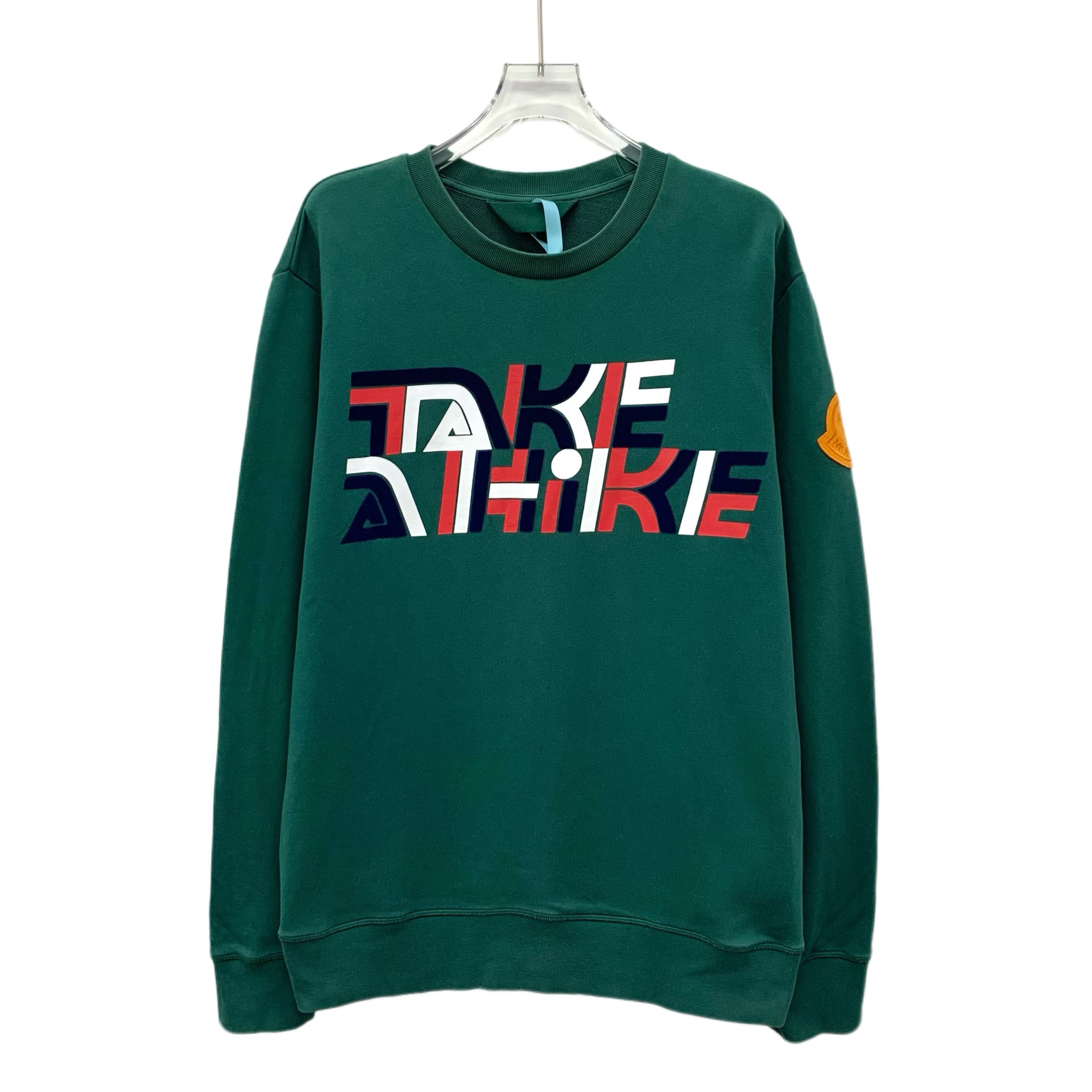 Moncler Moncler Green Logo Cotton Crewneck Sweatshirt (Size M) Size US M / EU 48-50 / 2 - 1 Thumbnail