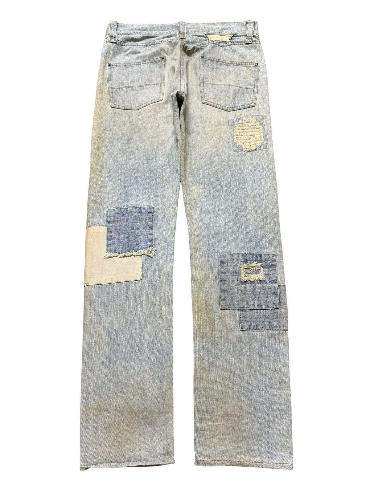 If Six Was Nine Vintage 90s Japan Oraqle Blue Faded Mud Wash Patch Distress Size US 32 / EU 48 - 2 Thumbnail