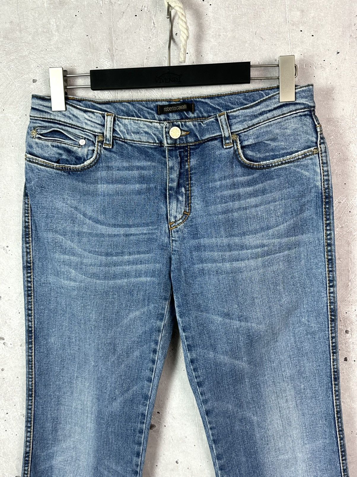Roberto Cavalli Vintage Roberto Cavalli Blue Washed Cotton Women’s Jeans Size 32" / US 10 / IT 46 - 3 Thumbnail