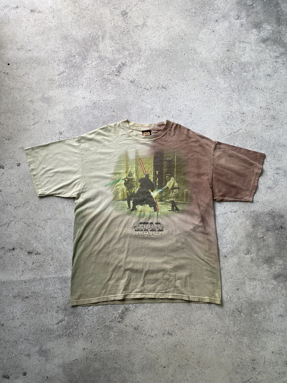 image of Liquid Blue x Star Wars Vintage Star Wars Tye Die Aop Tee / T Shirt Size XL in Beige, Men's