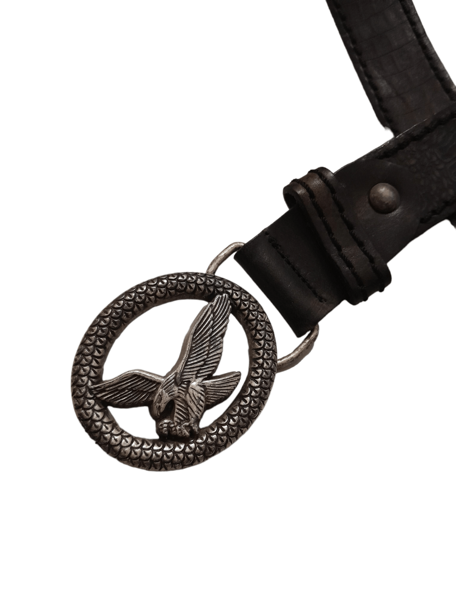 Japanese Brand Leather Belt Eagle crafted Buckle (F200) Waist 33 to 37 Size 36 - 2 Thumbnail