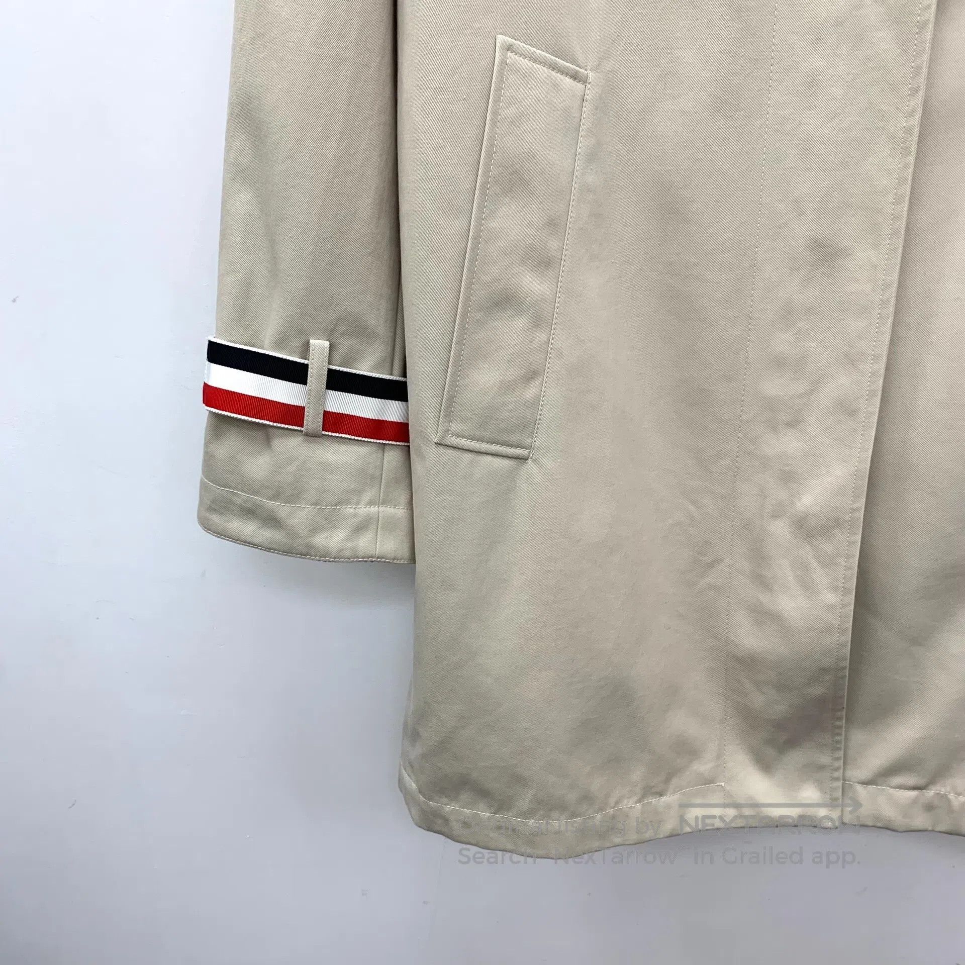 Thom Browne Thom Browne Khaki striped sleeve label hooded long sleeve Size XS / US 0-2 / IT 36-38 - 4 Thumbnail