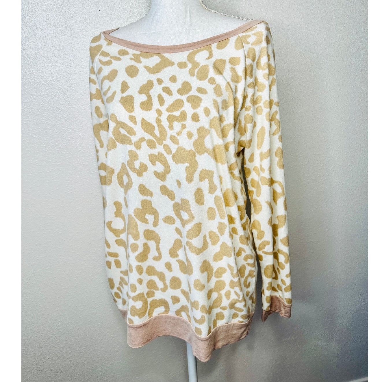 Other Bibi Cream & Tan Giraffe Print Long Sleeve Sweater S Y2k Size S / US 4 / IT 40 - 7 Thumbnail