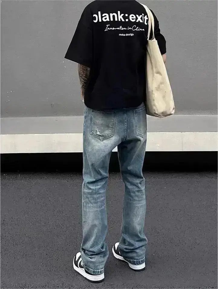 Japanese Brand Straight leg slimming distressed jeans Size US 32 / EU 48 - 2 Thumbnail
